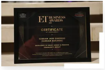 Subram Builders achievement highlight showing awards and recognitions in real estate excellence